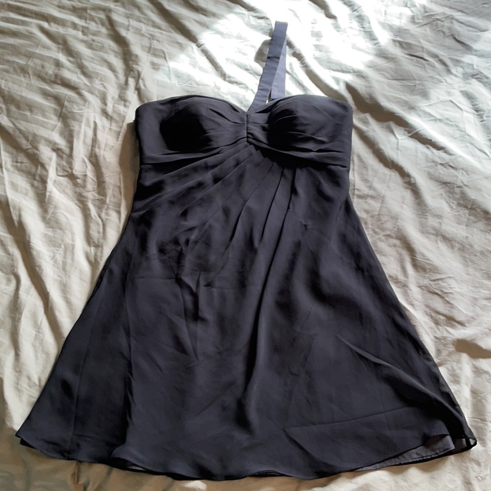 Bill Levkoff Black chiffon cocktail dress